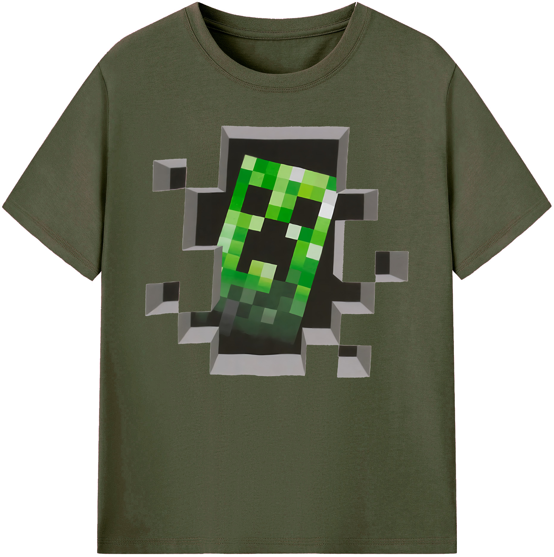 （画像用） マインクラフト ブロックの世界 Minecraft MC Block world 綿100％ メンズ半袖Tシャツ｜肌触りやわらか＆通気性
